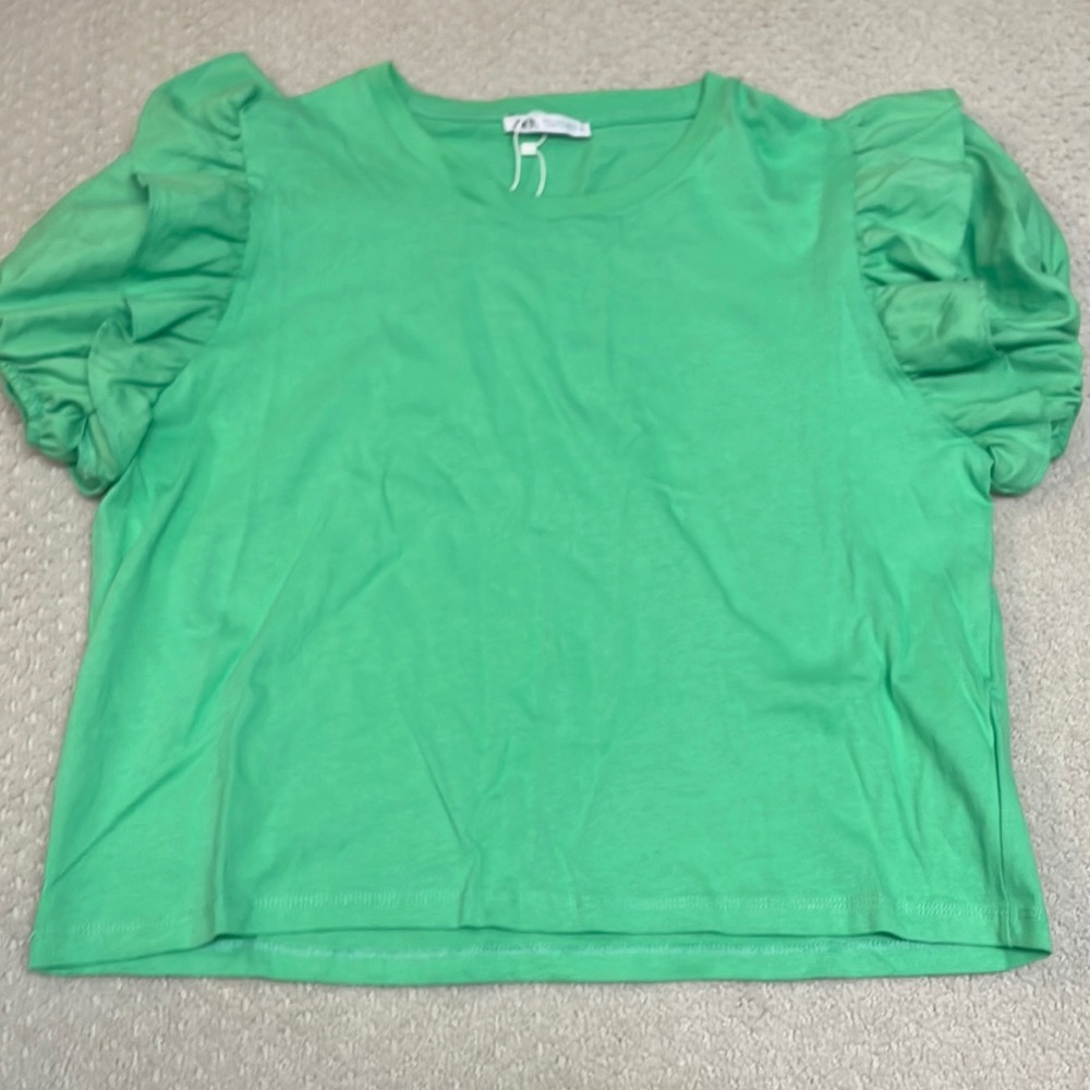 zara ruffle tee